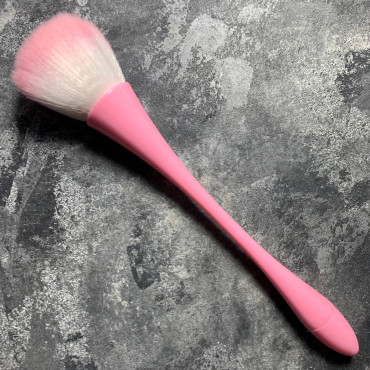 Пензлик для макіяжу рожева ручка рожевий ворс