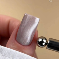 BIBLIOTEKA Cat eye #09 Moon veil гель-лак кошка серебристо-белый 10ml