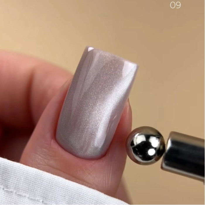 BIBLIOTEKA Cat eye #09 Moon veil гель-лак кошка серебристо-белый 10ml