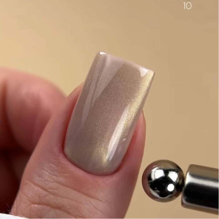 BIBLIOTEKA Cat eye #10 Solar glow гель-лак кошка теплый золотистый 10ml