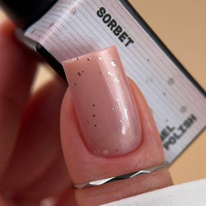 BIBLIOTEKA Cat eye #20 Sorbet гель-лак кошка пудровый розовый с серебряными хлопьями 10ml