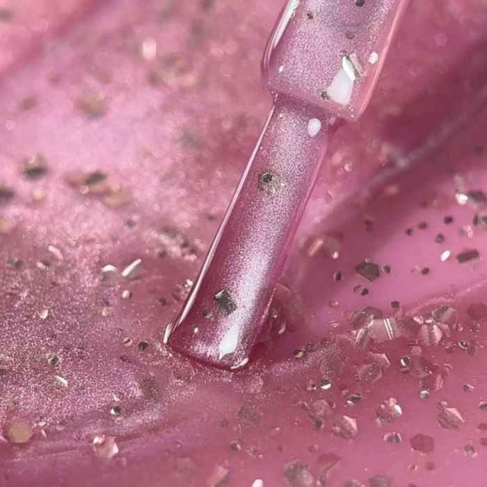 BIBLIOTEKA Cat eye #21 Berry гель-лак кошка холодный розовый с серебряными хлопьями 10ml