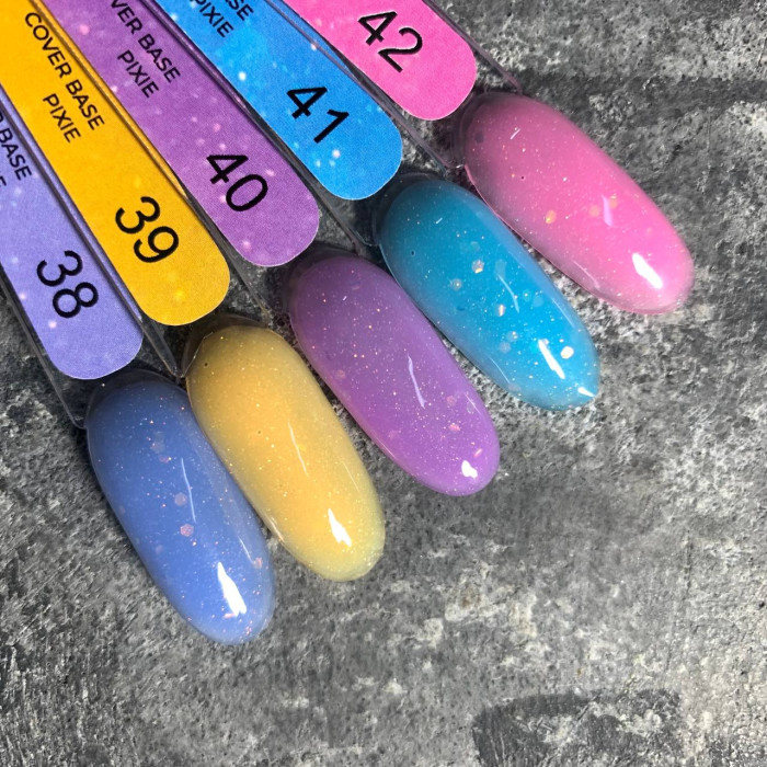 Edlen Cover Base Pixie #38 База кольорова напівпрозора з пластівцями 9ml