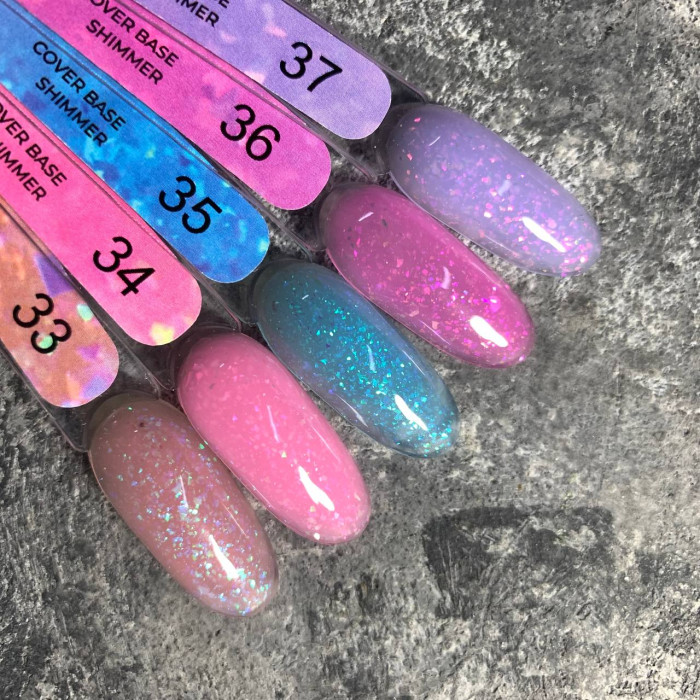 Edlen Cover Base Shimmer #33 База камуфлююча з голографічними пластівцями 9ml