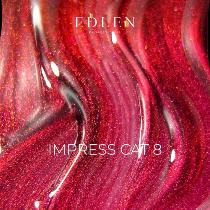 Edlen Impress Cat Eye #08 Гель-лак кішка ягідний 9ml