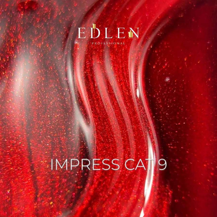 Edlen Impress Cat Eye #9 Гель-лак кішка червоний 9ml