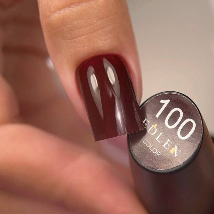 Edlen Color #100 Гель-лак бордово-коричневий 9ml