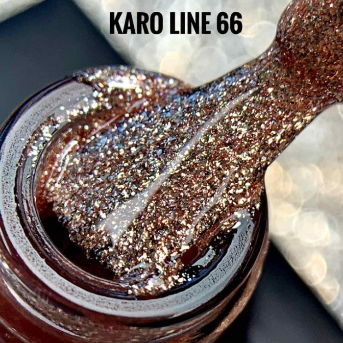 Karo Line #66 Гель-лак цветной с блестками 8ml