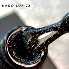 Karo Lux #072 Гель-лак черный с разноцветными блестками 8ml