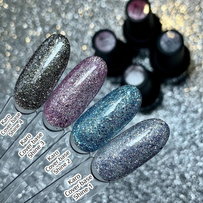 Karo Base Cover Shine #3 База камуфлирующая с мелкой поталью 8ml