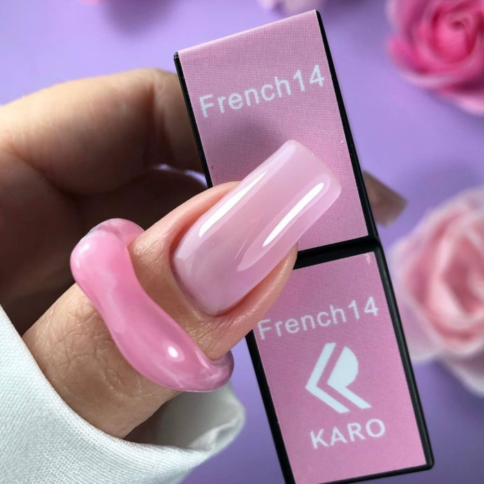 Karo French #14 Гель-лак камуфлюючий напівпрозорий 8ml