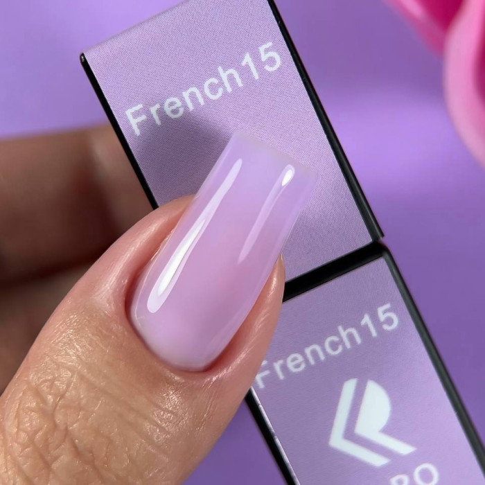 Karo French #15 Гель-лак камуфлирующий сиренево-молочный 8ml