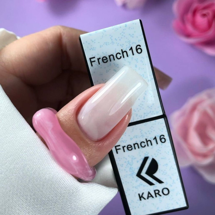 Karo French #16 Гель-лак камуфлюючий напівпрозорий 8ml