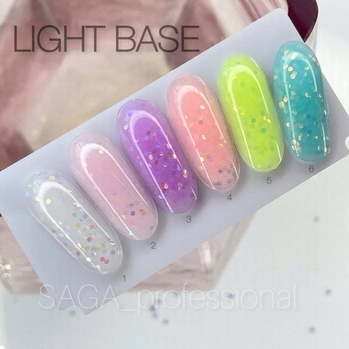 Saga Light Base #1 База камуфлирующая с голографическими фигурками 9ml