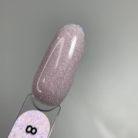 Saga Shimmer Base #08 База камуфлююча сіро-бузкова з голографічним шиммером 15ml