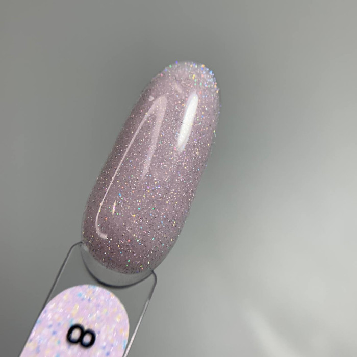 Saga Shimmer Base #08 База камуфлирующая серо-сиреневая с голографическим шиммером 15ml