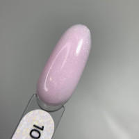 Saga Shimmer Base #10 Камуфлирующая база бледно-сиреневая с серебряным шиммером 15ml