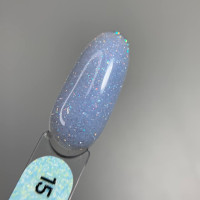 Saga Shimmer Base #15 База кольорова блакитна з голографічними блискітками 15ml