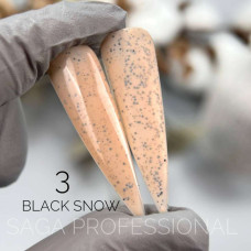 Saga Black Snow #03 Гель-лак кольоровий з чорними крихтами 9ml