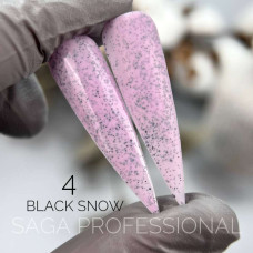 Saga Black Snow #04 Гель-лак кольоровий з чорними крихтами 9ml