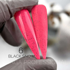 Saga Black Snow #06 Гель-лак кольоровий з чорними крихтами 9ml