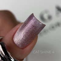 Saga Cat Shine #04 Гель-лак кішка бузковий з рожевими блискітками 9ml