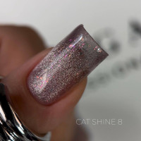 Saga Cat Shine #08 Гель-лак кішка лавандовий з голографічними блискітками 9ml