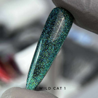 Saga Cat Wild #01 Гель-лак кішка хамелеон зелено-синьо-золотиста 9ml