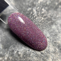 Saga Fiery Gel #14 Гель-лак светоотражающий бледно-фиолетовый с голографическими блестками 9ml