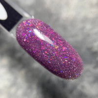 Saga Fiery Gel #17 Гель-лак светоотражающий сиреневый с поталью 10ml