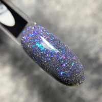 Saga Fiery Gel #18 Гель-лак світловідбивний срібний з поталлю 9ml