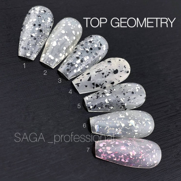 Saga Top Geometry #4 Топ матовий з чорними крихтами 8ml