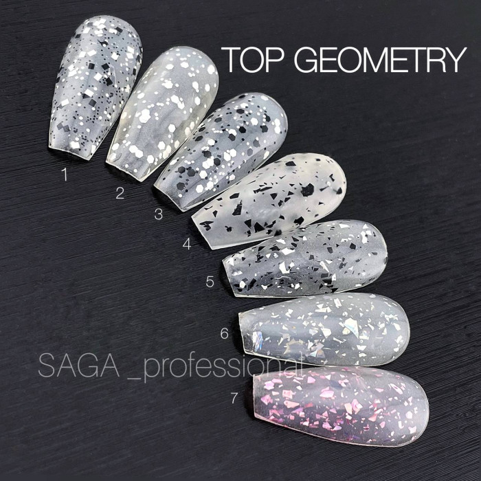 Saga Top Geometry #4 Топ матовый с черными крошками 8ml