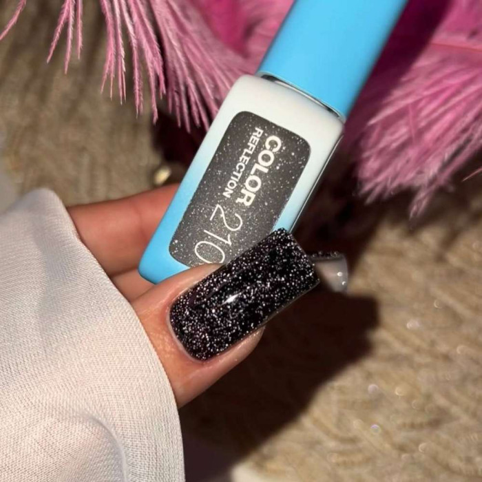 Luna Color #210 Reflection Гель-лак світловідбиваючий чорний 8ml