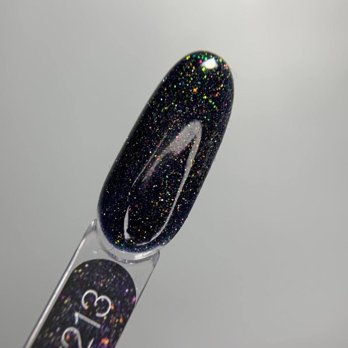 Luna Color #213 Reflection Гель-лак світловідбиваючий чорний з кольоровими блискітками 8ml