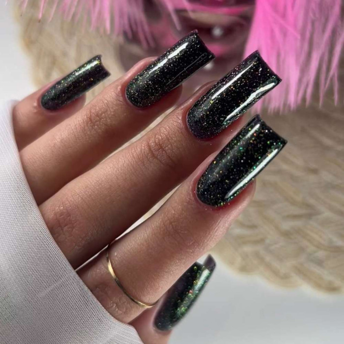 Luna Color #213 Reflection Гель-лак світловідбиваючий чорний з кольоровими блискітками 8ml