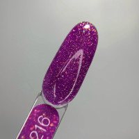 Luna Color #216 Reflection Гель-лак светоотражающий пурпурный с цветными блестками 8ml