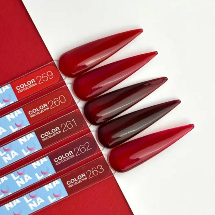 Luna Color #262 Kiss Гель-лак вітражний глубокий червоний 8ml