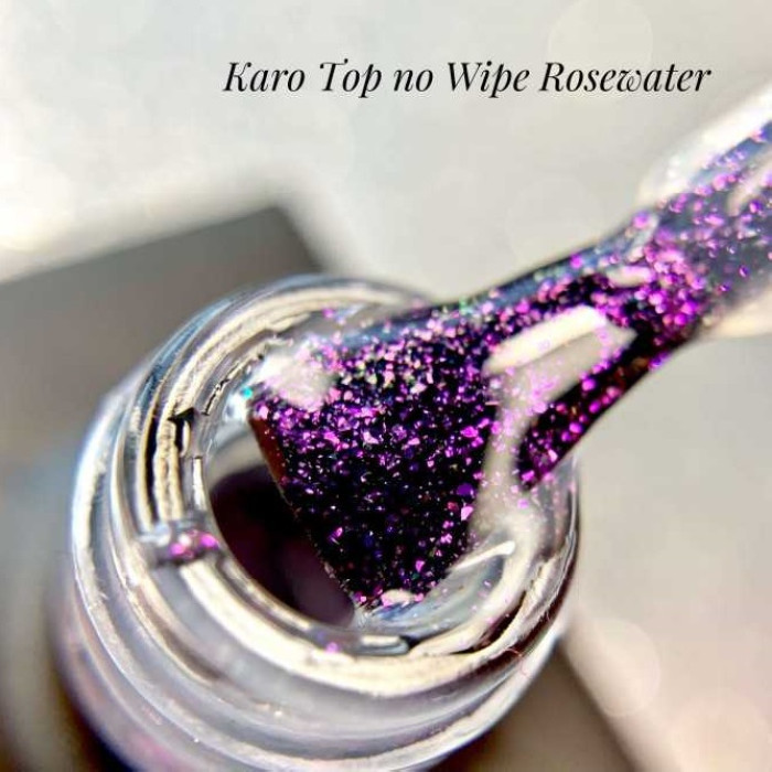 Karo Top No Wipe Rose Water Топ з рожевими блискітками 10ml