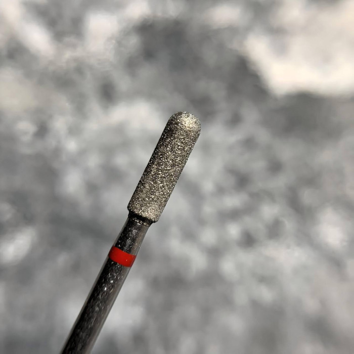 Алмазная фреза Цилиндр 031 красный с полусферой Asfarma