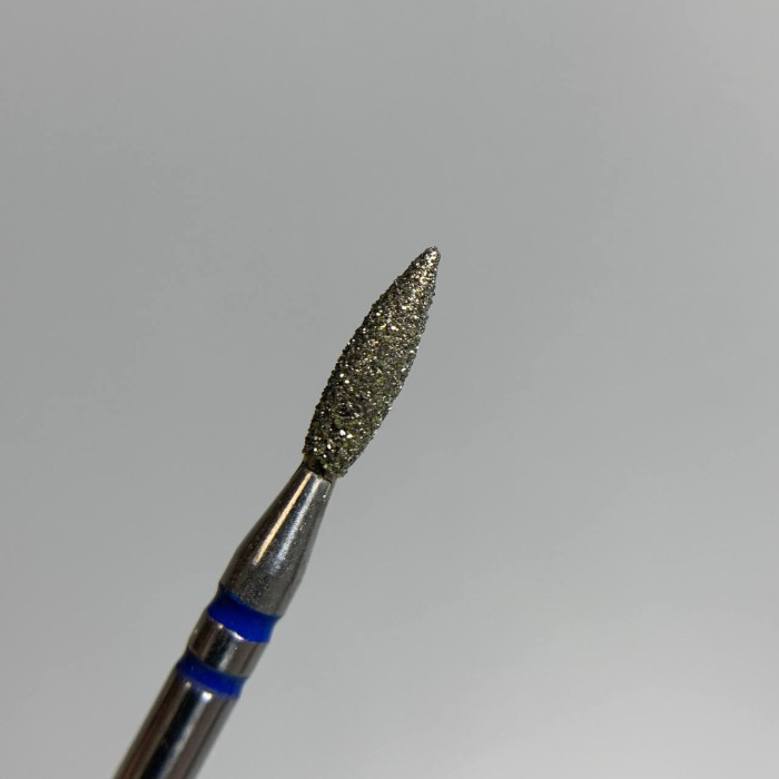 Алмазна фреза Полум'я 021 синє напівтупе 8mm P874m021 Nisima