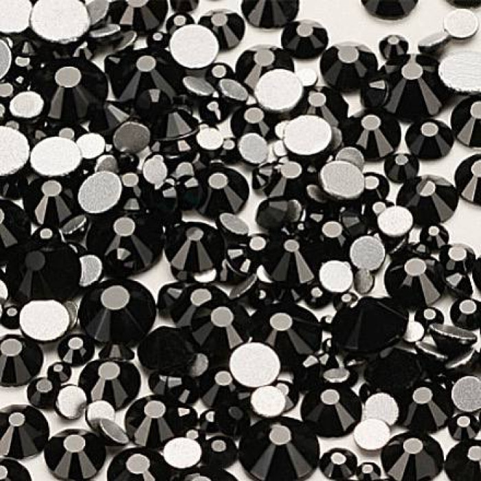 Стразы черные микс