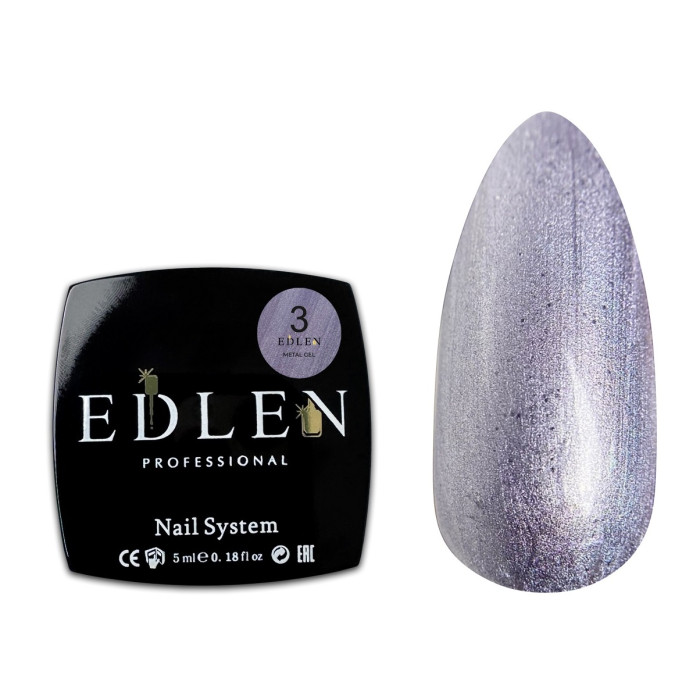 Edlen Metal Gel #3 Лак-фарба для дизайнів срібно-бузкова 5ml