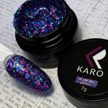 KARO Blaze gel Indigo 7g Гель гліттер з кольоровими блискітками