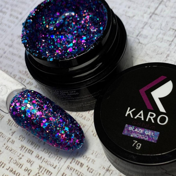 KARO Blaze gel Indigo 7g Гель глиттер с цветными блестками