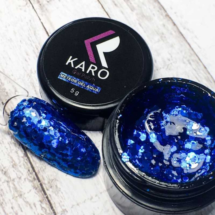 Karo Meteor gel aqua 5g Гель глиттер с цветными блестками