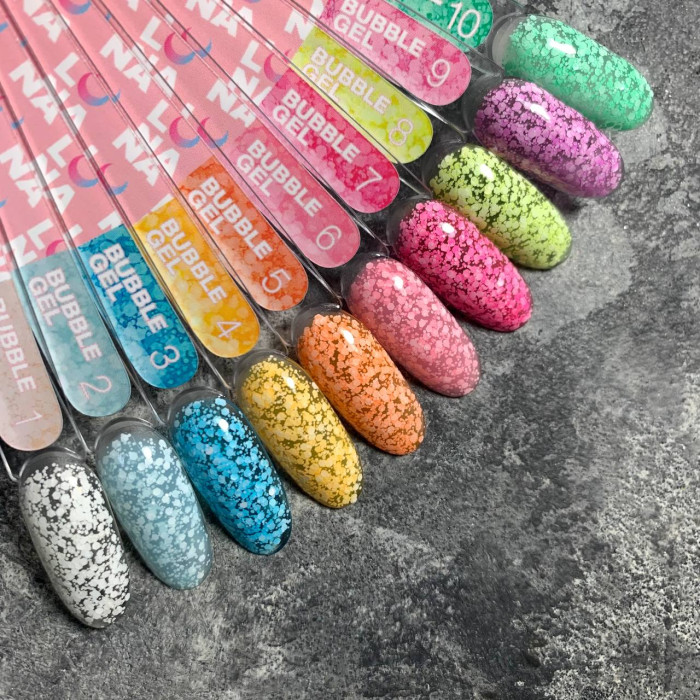 Luna Bubble Gel Гель с белым глитером #07 5ml