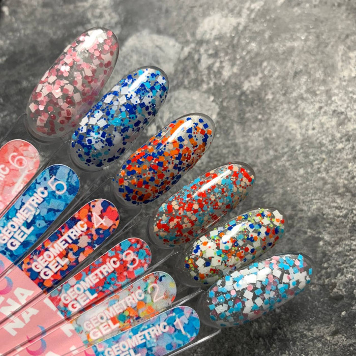 Luna Geometric Gel #2 Гель глиттер с разноцветными фигурками 5ml
