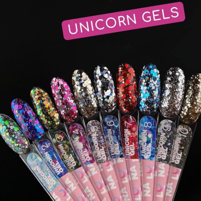 Luna Unicorn Gel #10 Гель с разноцветными фигурами 5ml