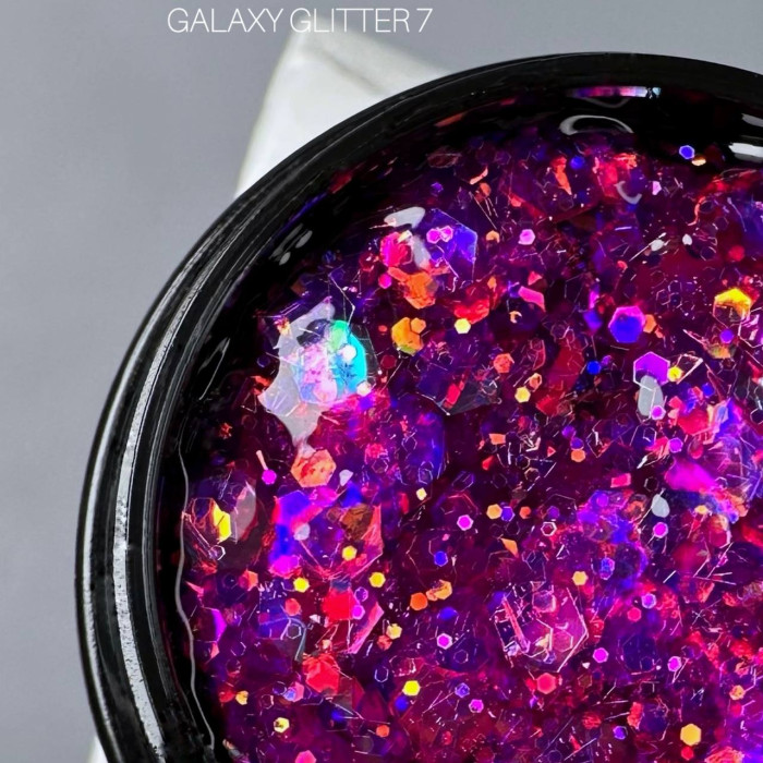 Saga Galaxy Glitter #07 Гель с голографическим глитером 8ml